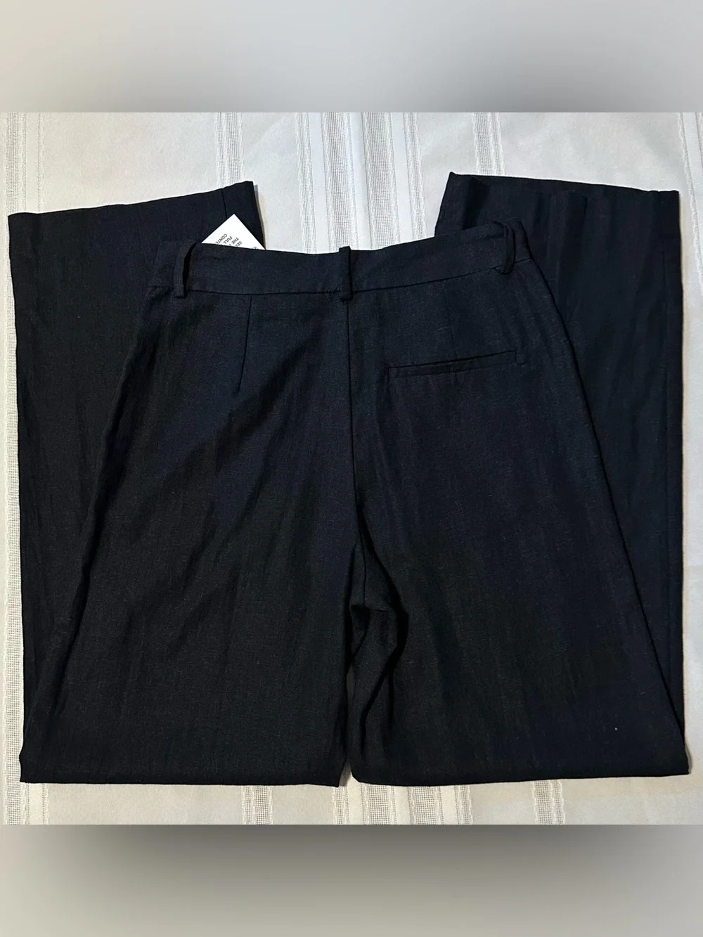 Zara Wide-Leg Linen Blend Trouser’s Black Size S NWOT